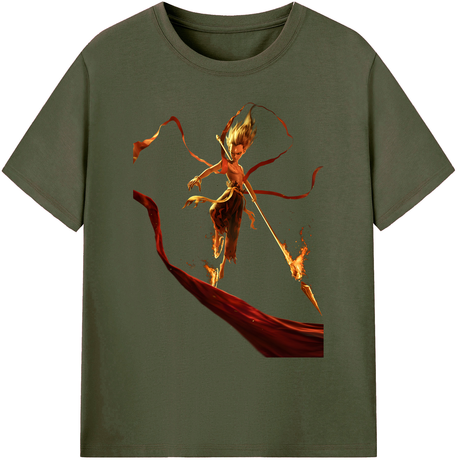 （画像用） Ne Zha 2 ナタ 魔童の大暴れ 綿100％ メンズ半袖Tシャツ｜肌触りやわらか＆通気性